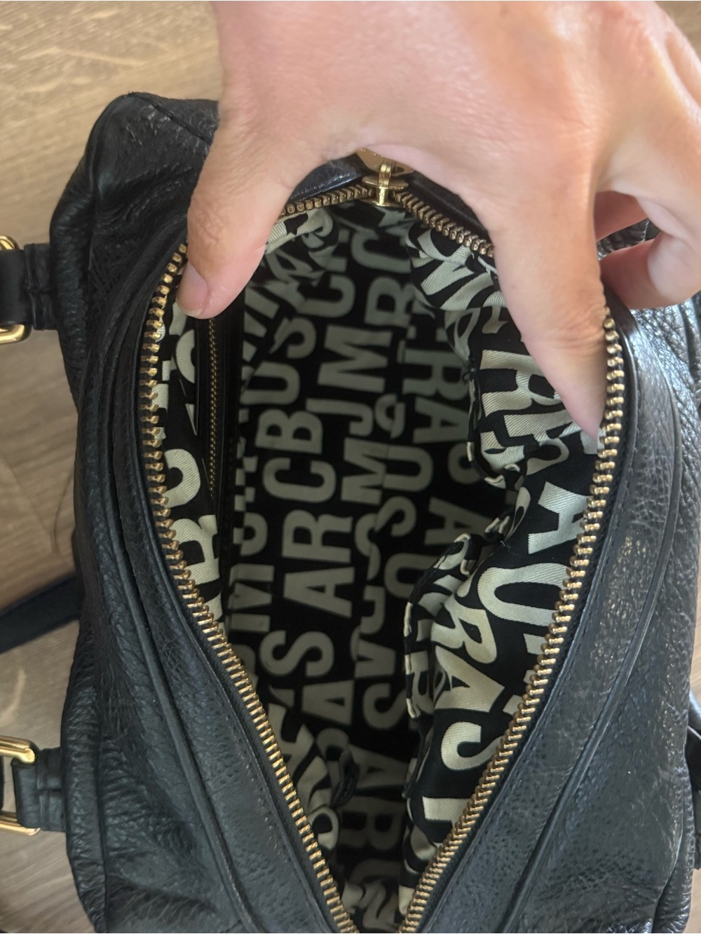 Marc By Marc Jacobs Classic Baby Groovee Black Leather Shoulder Satchel Bag - Picture 7 of 12